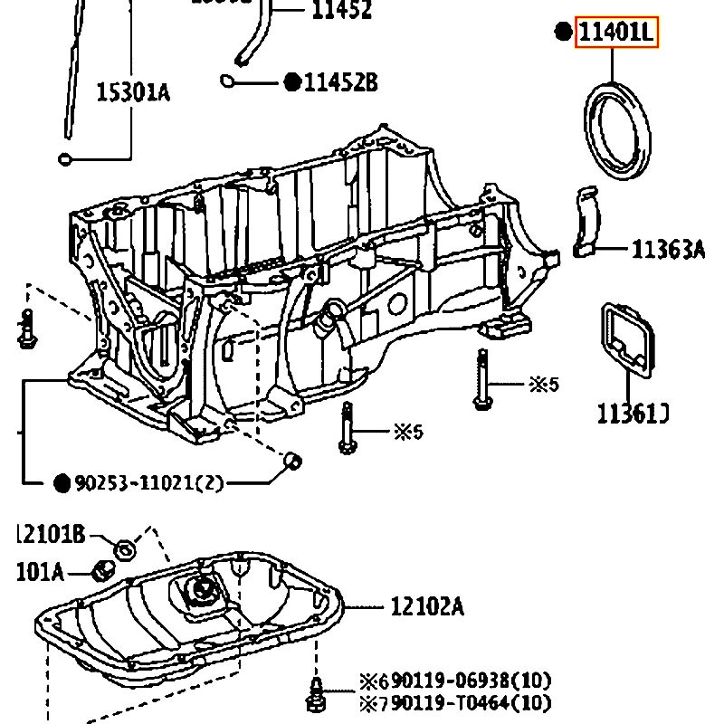 Phốt đuôi cốt máy Altis - hãng TOYOTA | 90311T0088