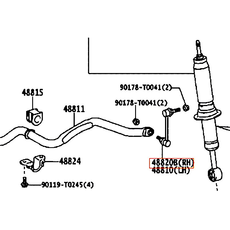 Rô tuyn cân bằng trước RH Fortuner - hãng TOYOTA | 488200K030