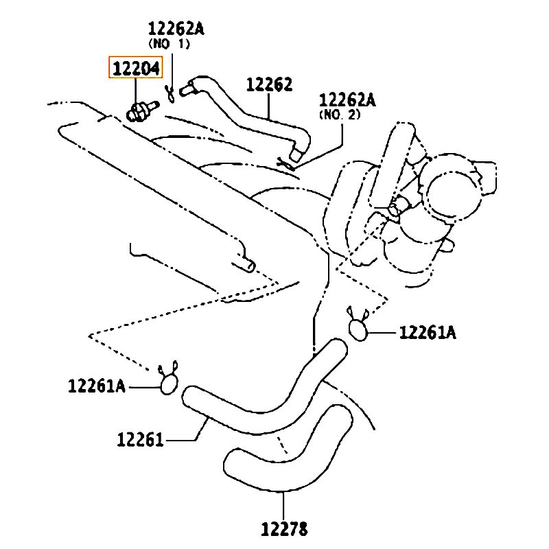 Van hồi lưu khí thải pcv RAV4 - hãng TOYOTA | 1220428020