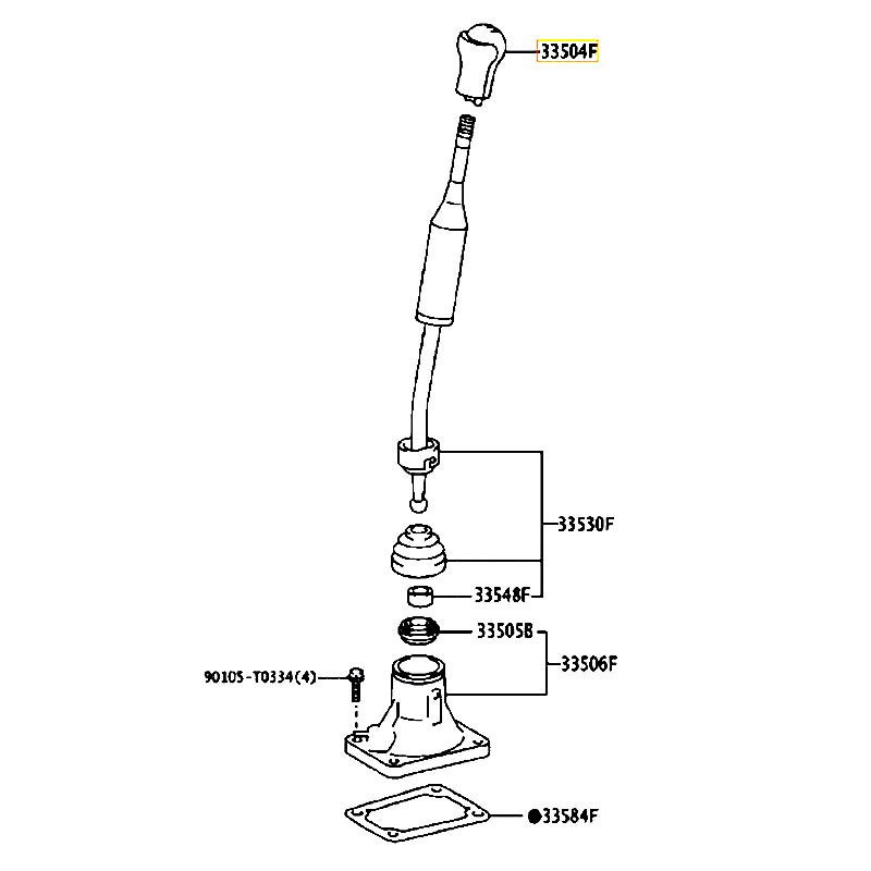 Tay nắm cần số Hilux - hãng TOYOTA | 335040K090C0