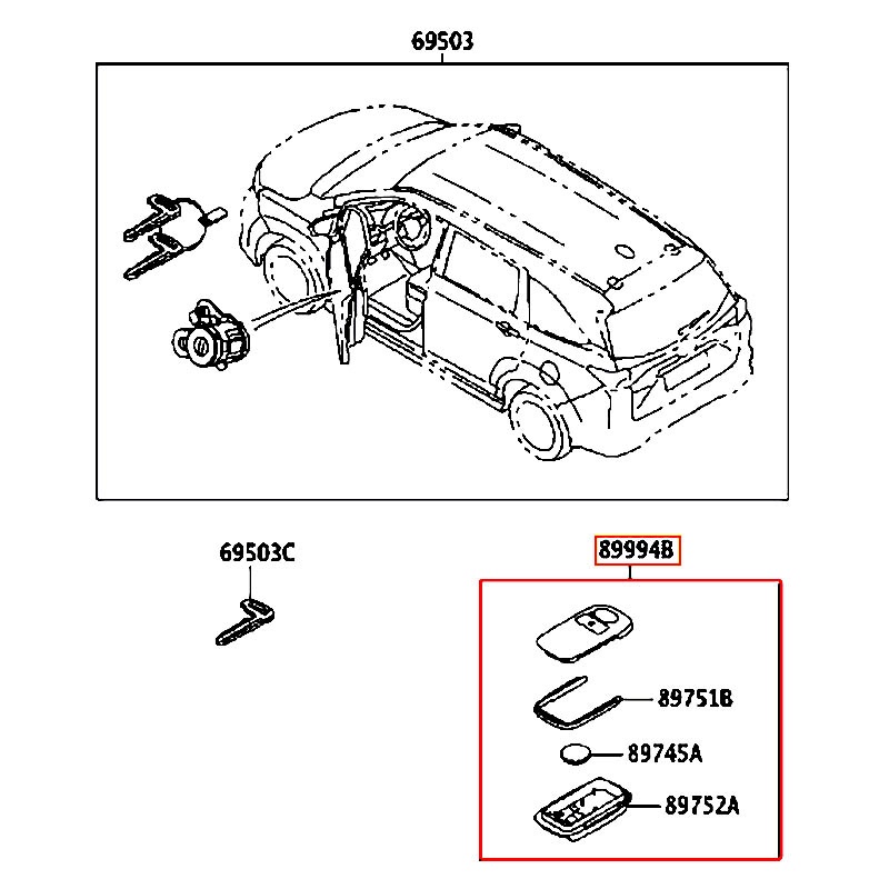 Remote điều khiển Raize - hãng TOYOTA | 89994BZ040