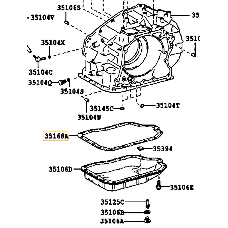 Ron đáy các te hộp số Venza - hãng TOYOTA | 3516873010