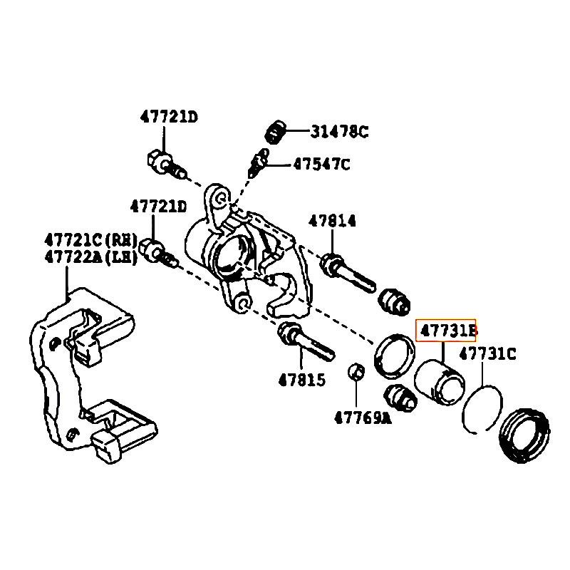 Piston thắng sau Camry - hãng TOYOTA | 4783133210