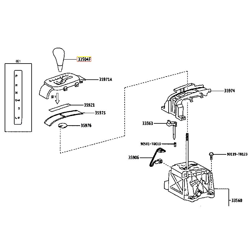 Tay nắm cần số Innova - hãng TOYOTA | 335040D170E0