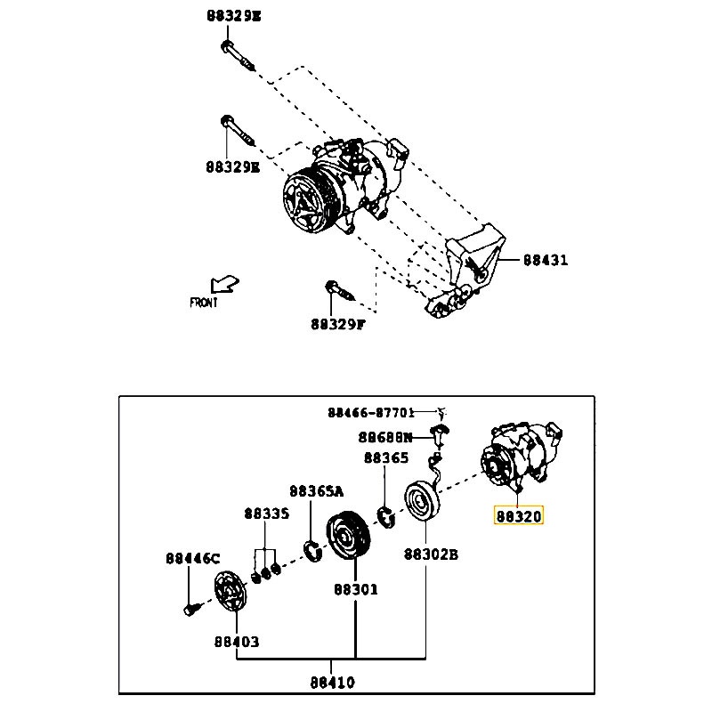 Lốc lạnh Avanza - hãng TOYOTA | 88320BZ280