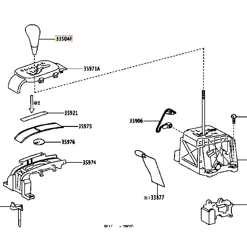 Tay nắm cần số Innova - hãng TOYOTA | 3350435060E1