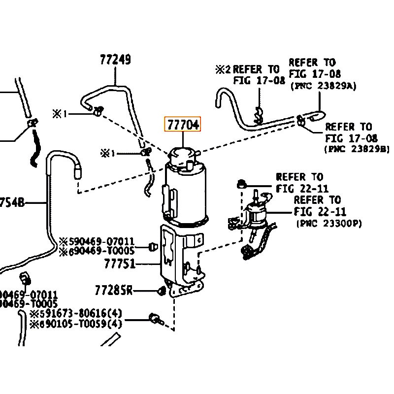 Lọc xăng Fortuner - hãng TOYOTA | 777040K010