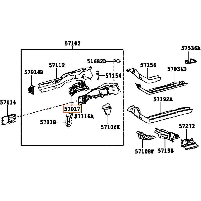 Xương đầu sắt xi Corolla - hãng TOYOTA | 5701702150