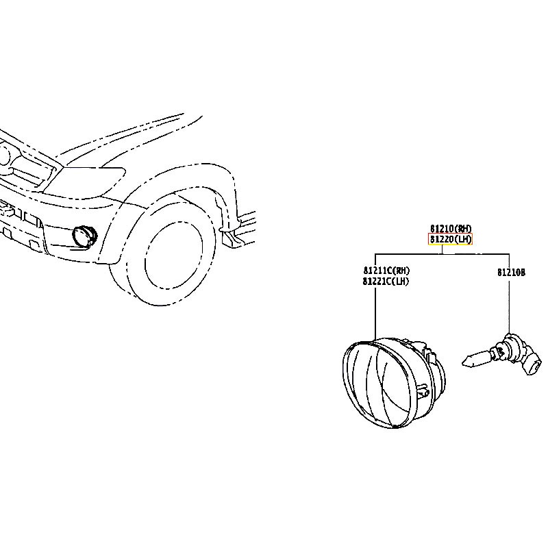 Đèn cản trước LH Fortuner - hãng TOYOTA | 812200K080