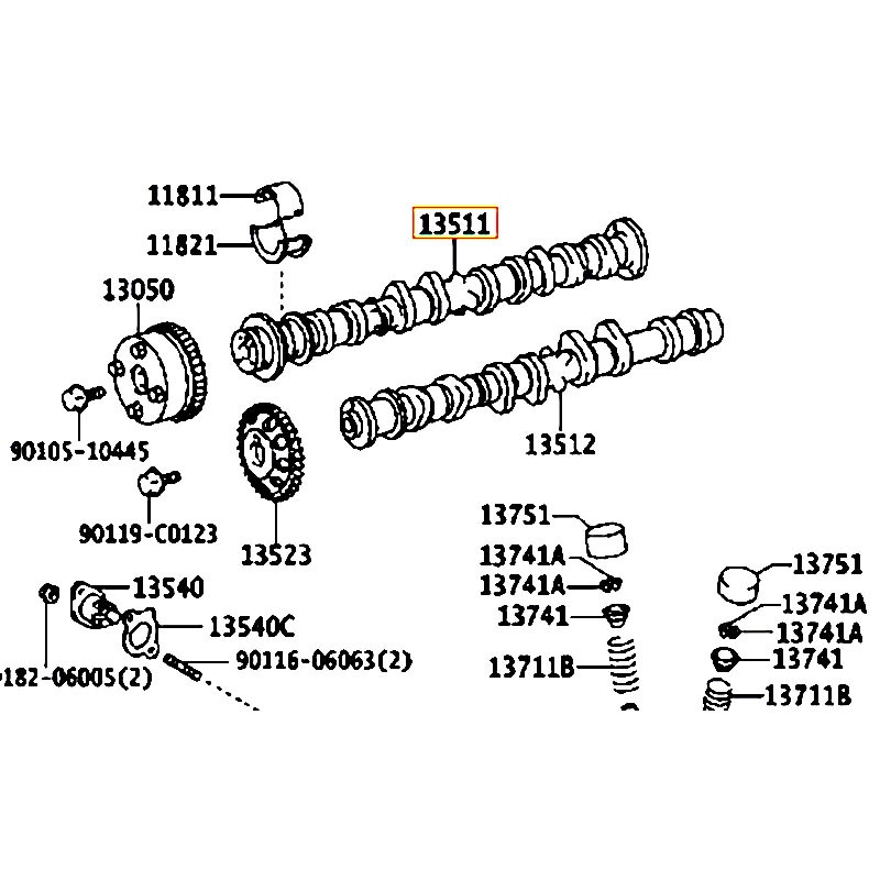 Trục cam Camry - hãng TOYOTA | 135010H040