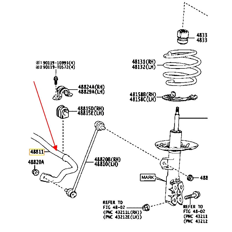 Thanh cân bằng trước Corolla Cross - hãng TOYOTA | 488110A020