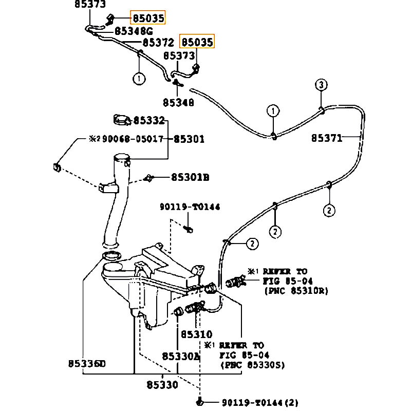 Vòi phun nước rửa kính trước Innova - hãng TOYOTA | 853810K020