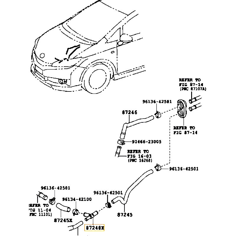 Ống nước Corolla - hãng TOYOTA | 8724812310