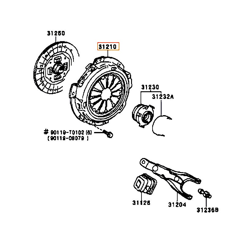 Mâm ép Vios - hãng TOYOTA | 3121002050