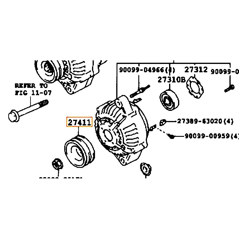 Puly máy phát Land cruiser - hãng TOYOTA | 2741117010