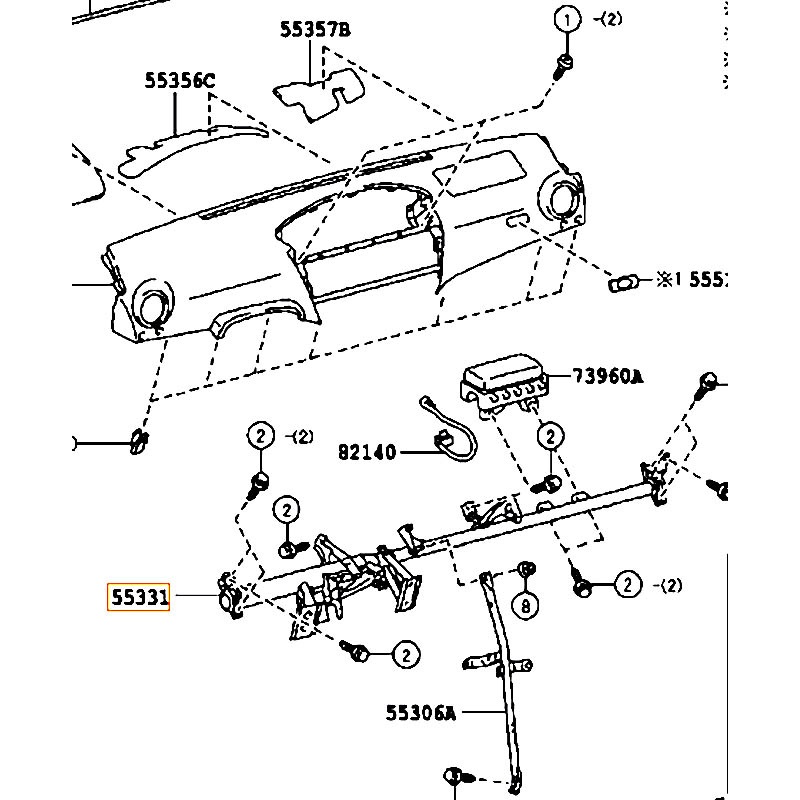 Xương táp lô Vios - hãng TOYOTA | 553300D300