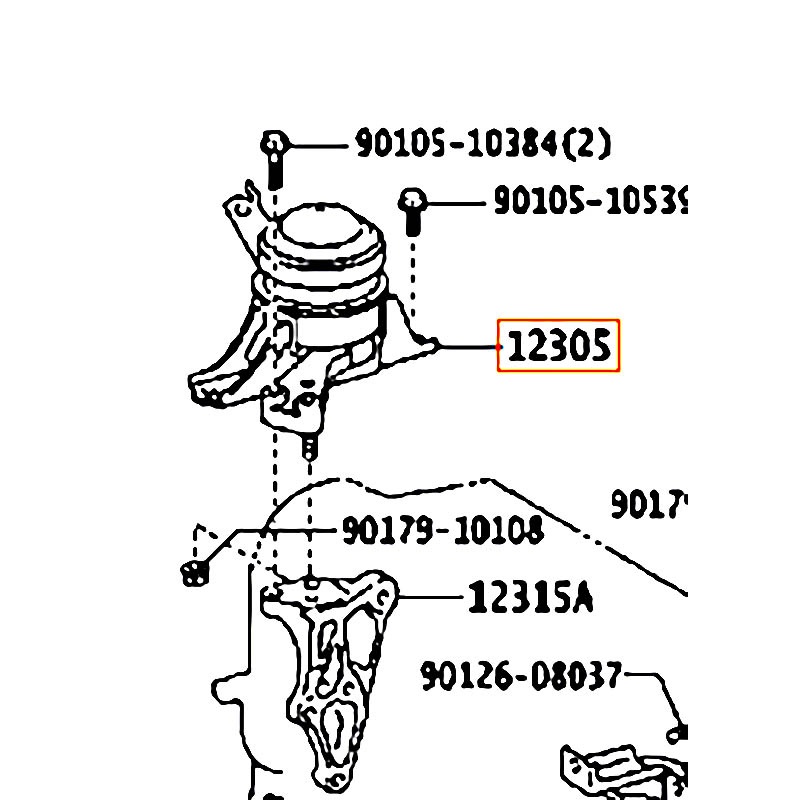 Cao su chân máy RH Vios - hãng TOYOTA | 1230521340