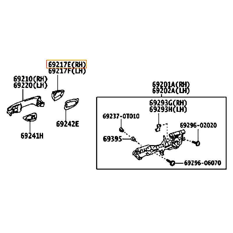 Ốp đuôi tay cửa trước ngoài RH Corolla - hãng TOYOTA | 6925002913