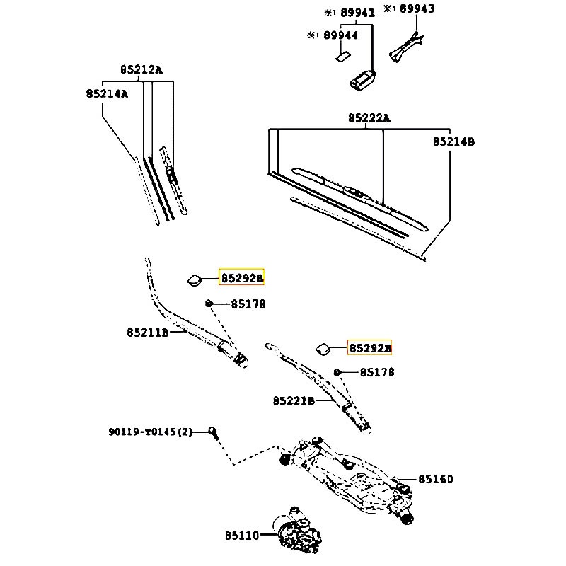 Nắp đậy thanh gạt mưa Altis - hãng TOYOTA | 852920D030