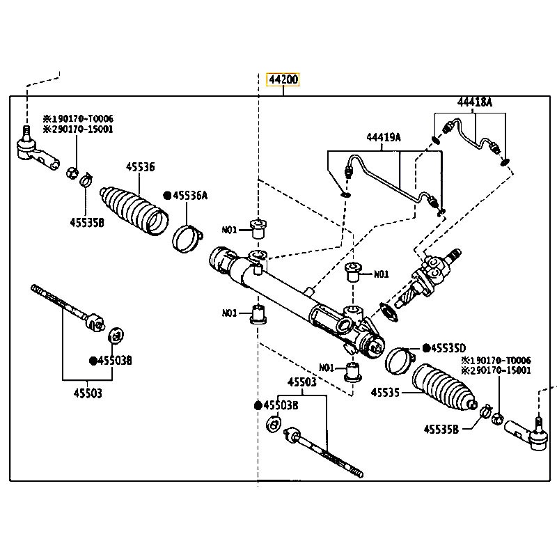 Thước lái Hilux - hãng TOYOTA | 442000K070