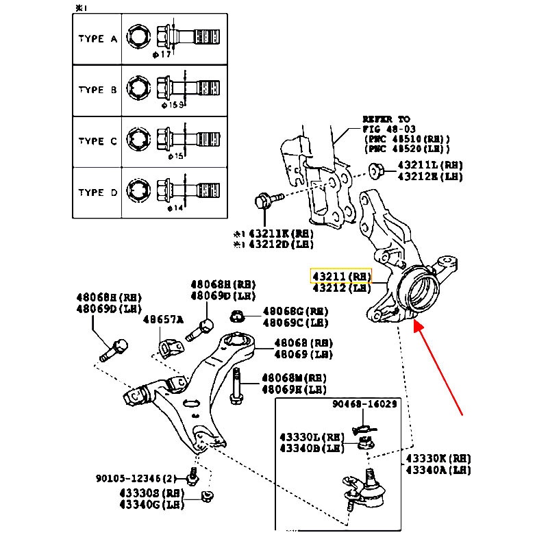 Ngỗng moay ơ Lexus 2014 - hãng TOYOTA | 4321148010