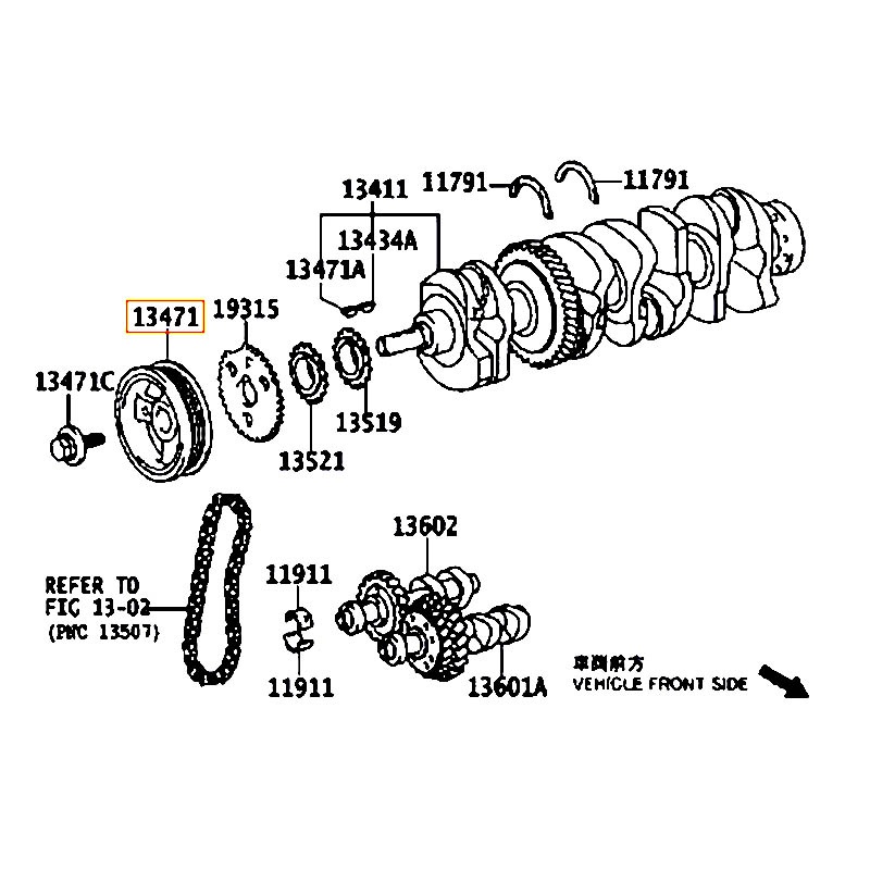 Puly trục cơ RAV4 - hãng TOYOTA | 134700H030