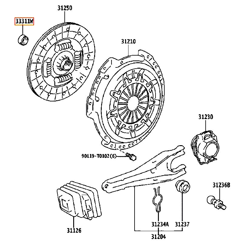 Bạc đạn lá côn Hiace - hãng TOYOTA | 9036312024