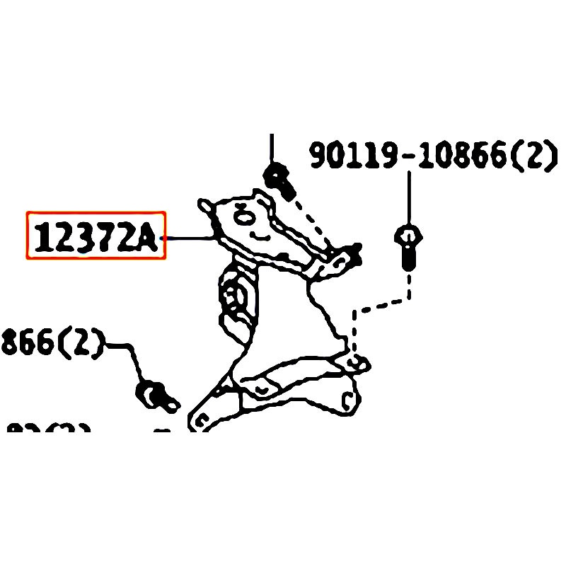 Cao su chân hộp số Vios - hãng TOYOTA | 123720Y251