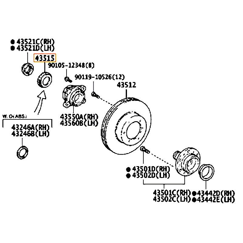 Vòng răng abs Hiace - hãng TOYOTA | 4351526030