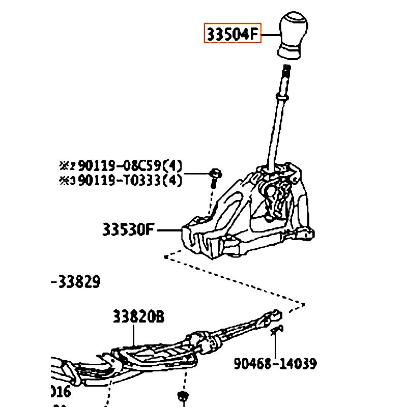 Tay nắm cần số Vios - hãng TOYOTA | 335040D370C0