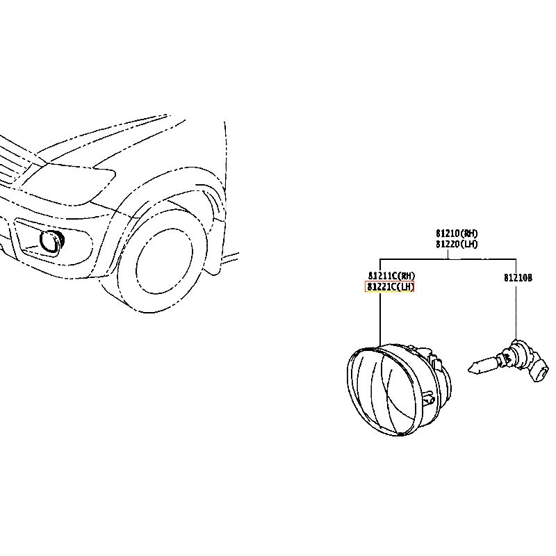 Đèn cản trước LH Hilux - hãng TOYOTA | 812210D070