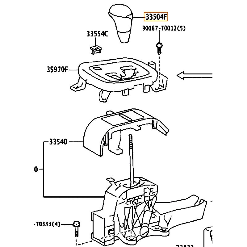 Tay nắm cần số Innova - hãng TOYOTA | 335040K121C0