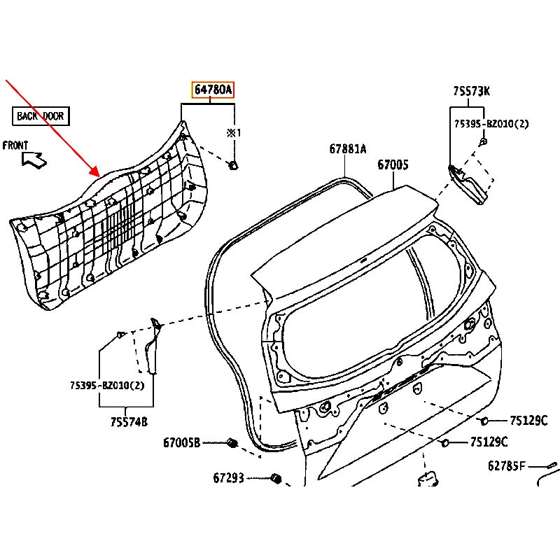 Tappy cốp sau Veloz - hãng TOYOTA | 64780BZ210C0