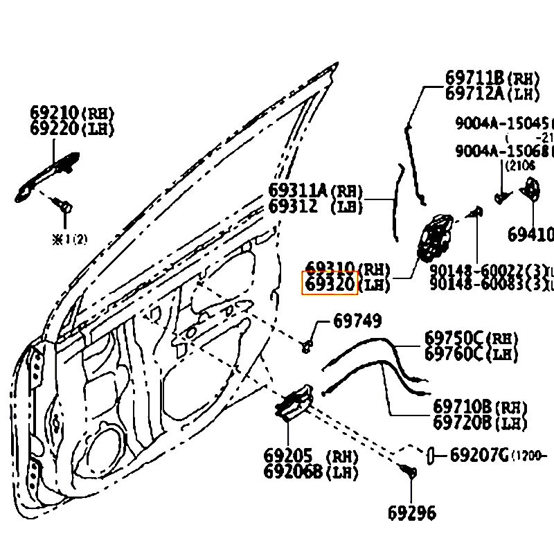 Khóa cửa trước LH Avanza - hãng TOYOTA | 69320BZ340