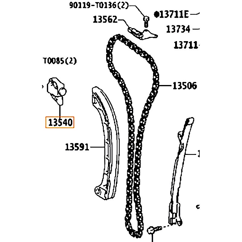 Tăng sên cam Rush - hãng TOYOTA | 135400Y010