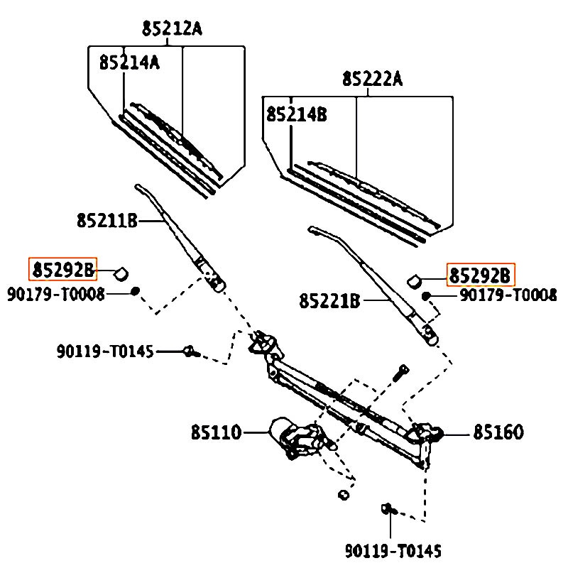 Nắp đậy thanh gạt mưa Hilux - hãng TOYOTA | 852920K030