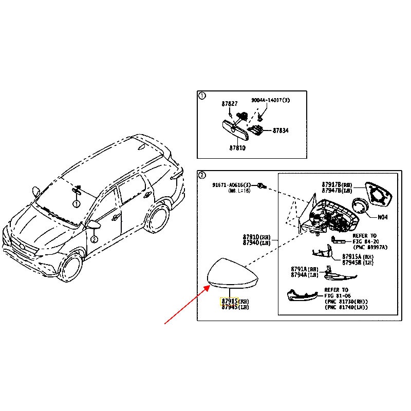 Ốp kính chiếu hậu Raize 2022 - hãng TOYOTA | 87915BZ520