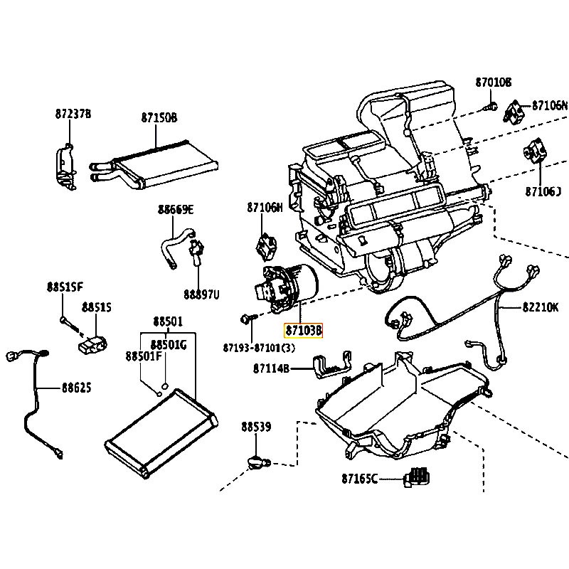 Mô tơ quạt dàn lạnh Vios - hãng TOYOTA | 871030D290