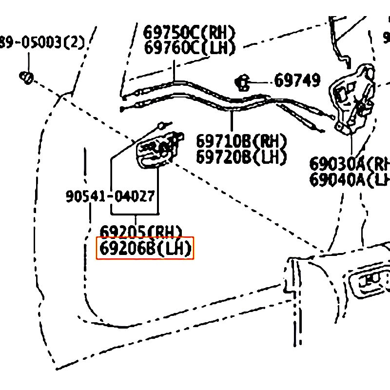 Tay mở cửa trước bên trong LH Corolla - hãng TOYOTA | 692060D070B0