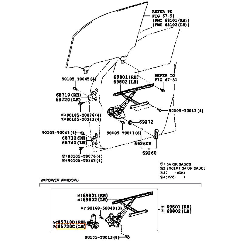 Mô tơ nâng kính Hilux - hãng TOYOTA | 857200K050