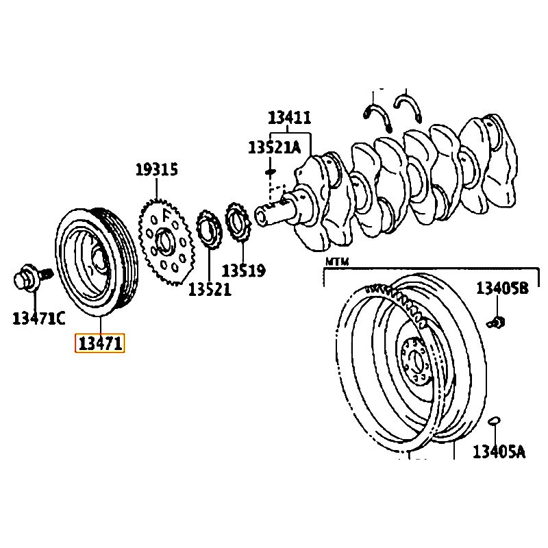 Puly trục cơ Altis - hãng TOYOTA | 1347037041