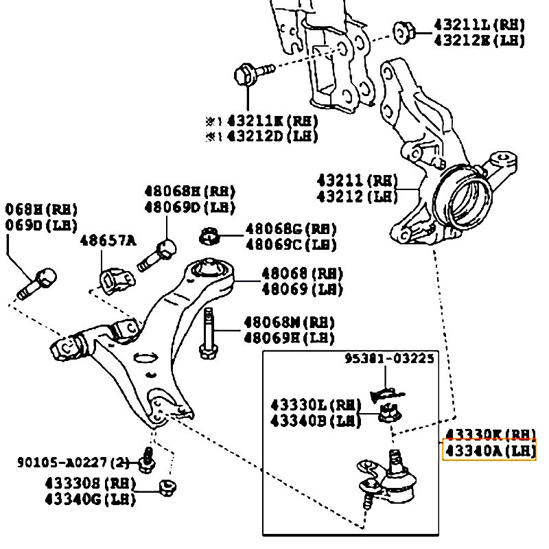 Rô tuyn trụ dưới LH Venza - hãng TOYOTA | 4334009140