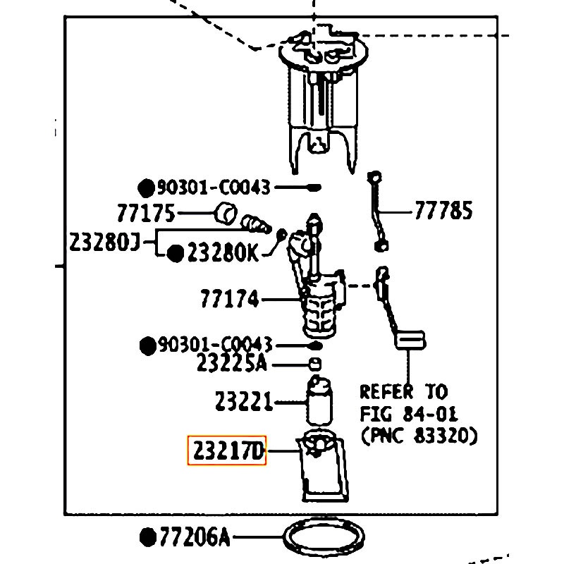 Lọc xăng Vios - hãng TOYOTA | 232170Y030