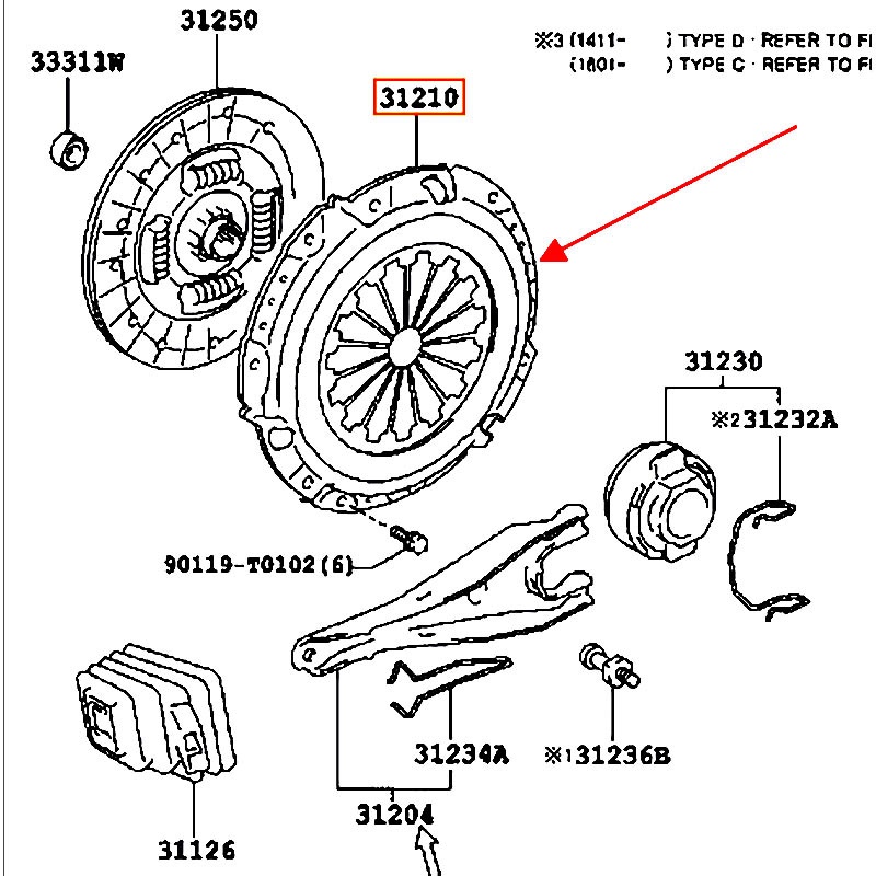 Mâm ép Innova 2007 - hãng TOYOTA | 312100K101