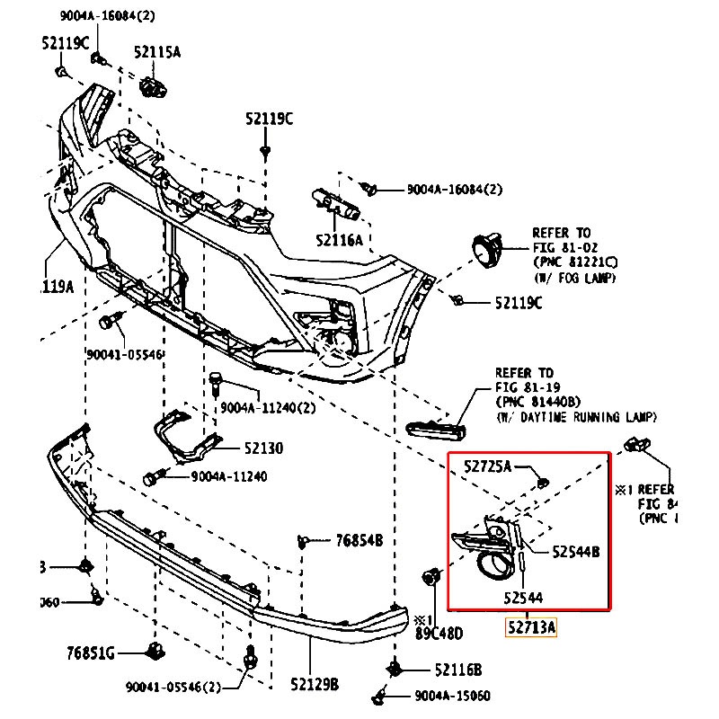 Ốp đèn cản trước Raize 2022 - hãng TOYOTA | 52713BZ550