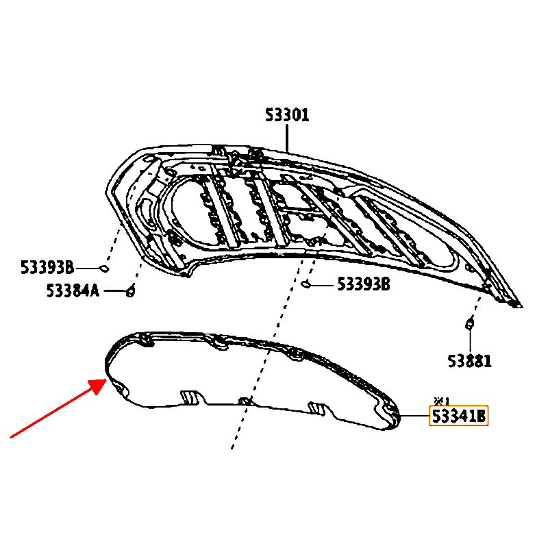 Tấm cách nhiệt capo Veloz - hãng TOYOTA | 53341BZ160