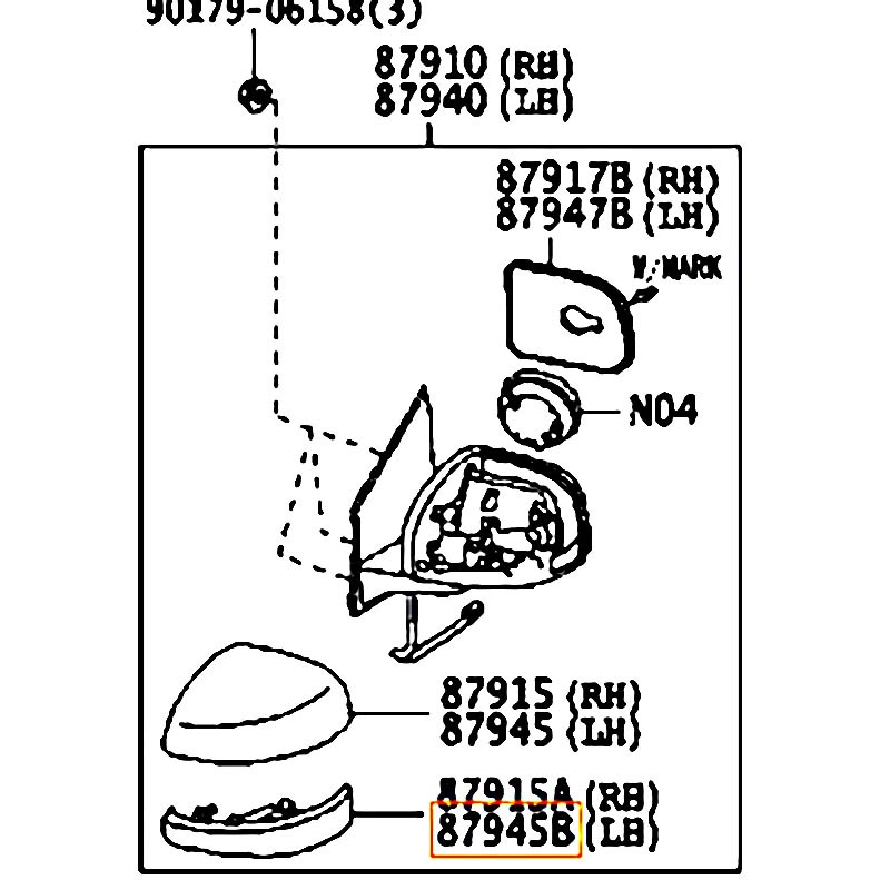 Xi nhan gương LH Avanza - hãng TOYOTA | 8794BBZ020