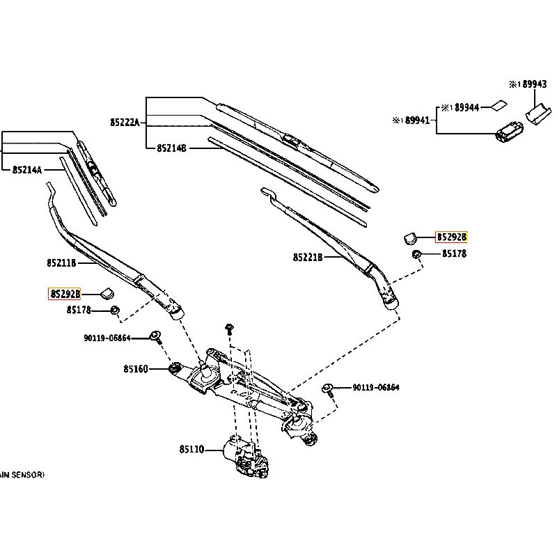 Nắp đậy thanh gạt mưa Noah - hãng TOYOTA | 8529213010