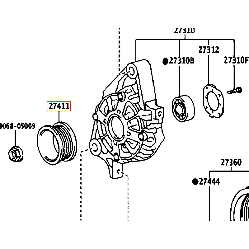 Puly máy phát Fortuner - hãng TOYOTA | 274110C080