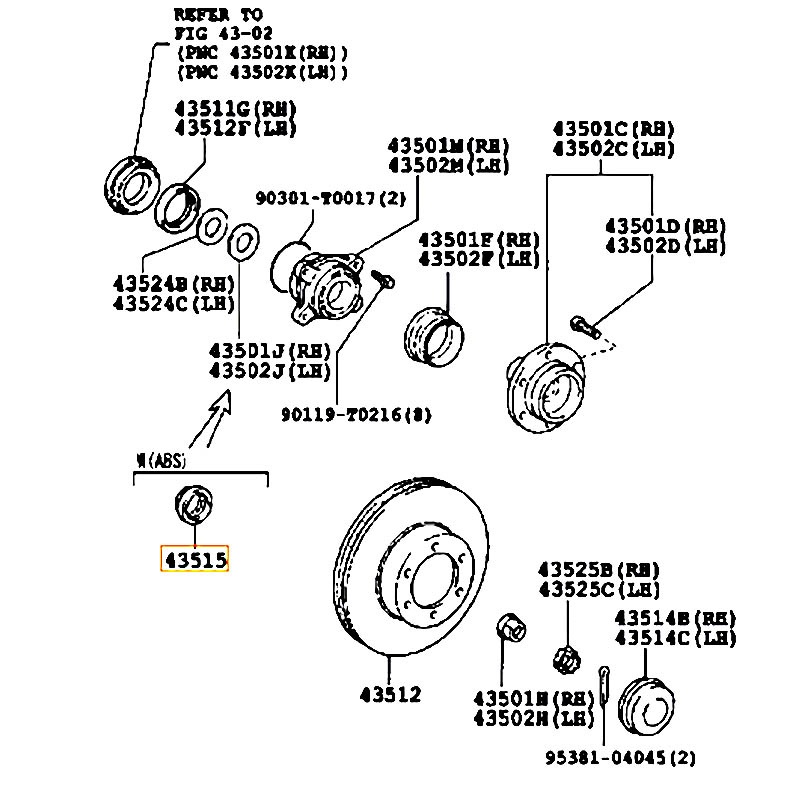 Vòng răng abs Hilux - hãng TOYOTA | 435150K020